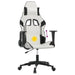 Scaun de gaming de masaj, alb și negru, piele ecologică - WALTI WALTI