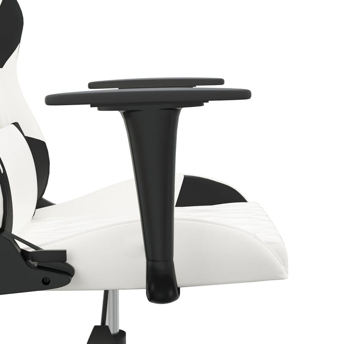 Scaun de gaming de masaj, alb și negru, piele ecologică - WALTI WALTI
