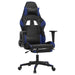 Scaun de gaming masaj/suport picioare negru/albastru piele eco - WALTI WALTI