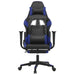 Scaun de gaming masaj/suport picioare negru/albastru piele eco - WALTI WALTI