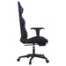 Scaun de gaming masaj/suport picioare negru/albastru piele eco - WALTI WALTI