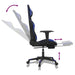 Scaun de gaming masaj/suport picioare negru/albastru piele eco - WALTI WALTI