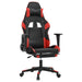 Scaun de gaming cu masaj/suport picioare, negru/roșu, piele eco - WALTI WALTI