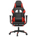 Scaun de gaming cu masaj/suport picioare, negru/roșu, piele eco - WALTI WALTI