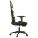 Scaun de gaming cu masaj/suport picioare negru/auriu piele eco - WALTI WALTI
