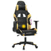 Scaun de gaming cu masaj/suport picioare negru/auriu piele eco - WALTI WALTI