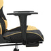 Scaun de gaming cu masaj/suport picioare negru/auriu piele eco - WALTI WALTI