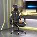 Scaun de gaming cu masaj/suport picioare negru/auriu piele eco - WALTI WALTI