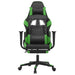 Scaun gaming de masaj/suport picioare, negru/verde, piele eco - WALTI WALTI