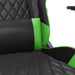 Scaun gaming de masaj/suport picioare, negru/verde, piele eco - WALTI WALTI