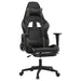 Scaun de gaming cu masaj/suport picioare, negru/gri, piele eco - WALTI WALTI