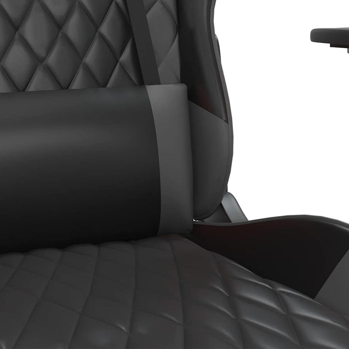 Scaun de gaming cu masaj/suport picioare, negru/gri, piele eco - WALTI WALTI