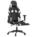 Scaun de gaming masaj/suport picioare alb/negru piele eco - WALTI WALTI