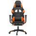 Scaun gaming masaj/suport picioare, negru/portocaliu, piele eco - WALTI WALTI