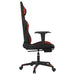 Scaun de gaming masaj/suport picioare negru/roșu vin piele eco - WALTI WALTI