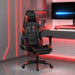 Scaun de gaming masaj/suport picioare negru/roșu vin piele eco - WALTI WALTI