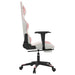 Scaun gaming de masaj/suport picioare, alb/roz, piele ecologică - WALTI WALTI