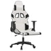 Scaun de gaming masaj/suport picioare alb/negru piele eco - WALTI WALTI
