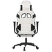Scaun de gaming masaj/suport picioare alb/negru piele eco - WALTI WALTI
