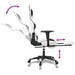 Scaun de gaming masaj/suport picioare alb/negru piele eco - WALTI WALTI
