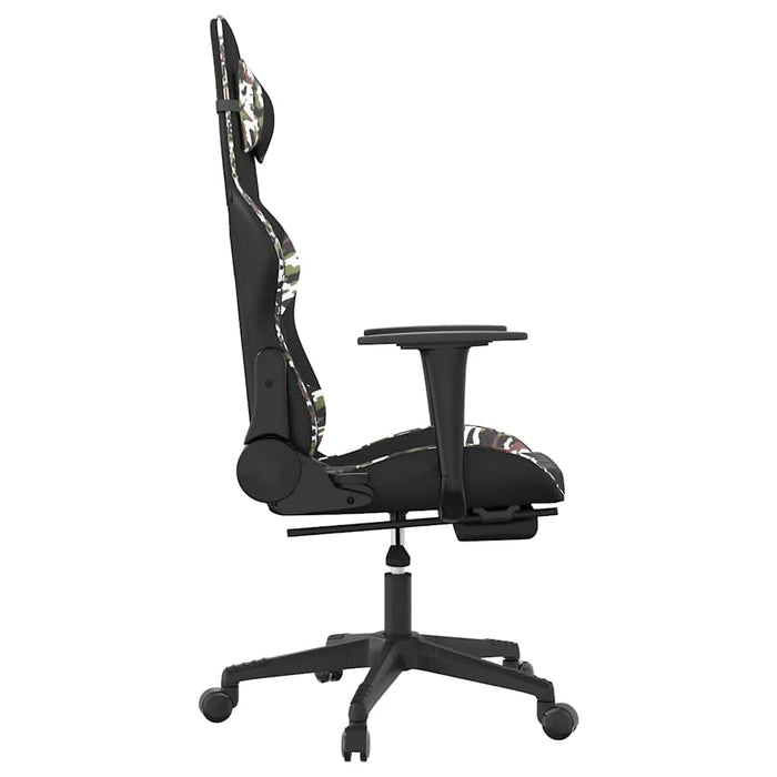 Scaun de gaming masaj/suport picioare negru/Camuflaj piele eco - WALTI WALTI
