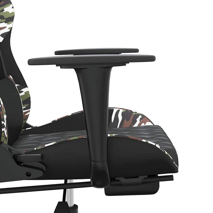Scaun de gaming masaj/suport picioare negru/Camuflaj piele eco - WALTI WALTI