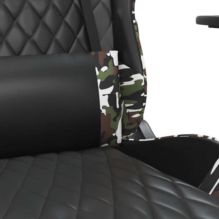 Scaun de gaming masaj/suport picioare negru/Camuflaj piele eco - WALTI WALTI