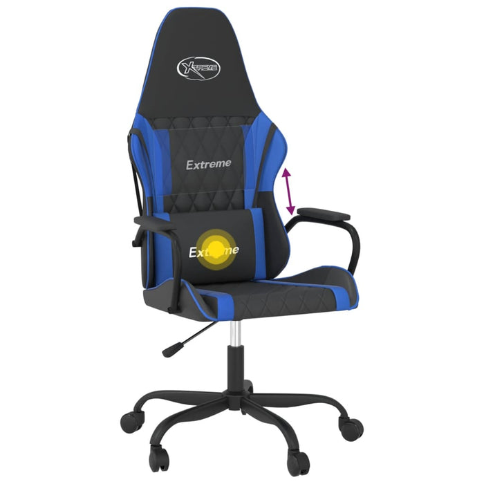 Scaun de gaming de masaj, negru și albastru, piele ecologică - WALTI WALTI