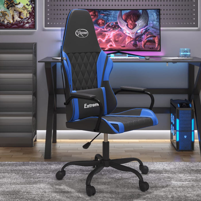 Scaun de gaming de masaj, negru și albastru, piele ecologică - WALTI WALTI