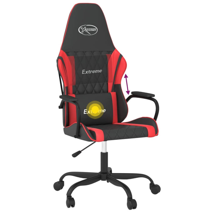 Scaun de gaming de masaj, negru și roșu, piele ecologică - WALTI WALTI