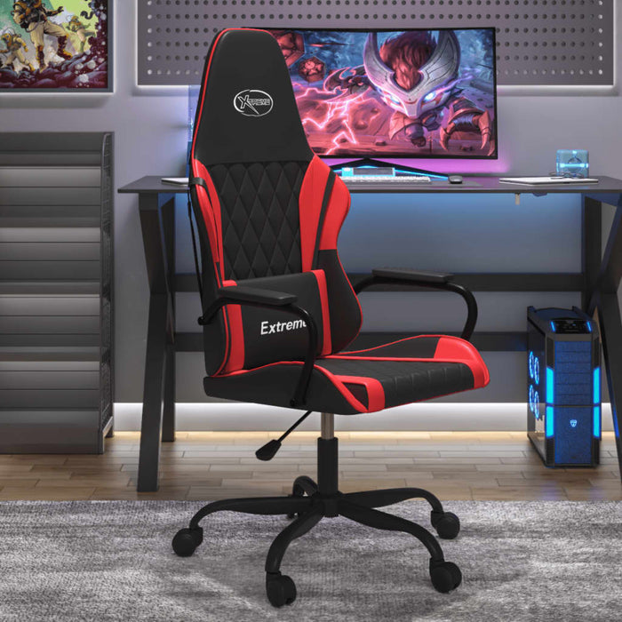 Scaun de gaming de masaj, negru și roșu, piele ecologică - WALTI WALTI