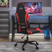 Scaun de gaming de masaj, negru și roșu, piele ecologică - WALTI WALTI