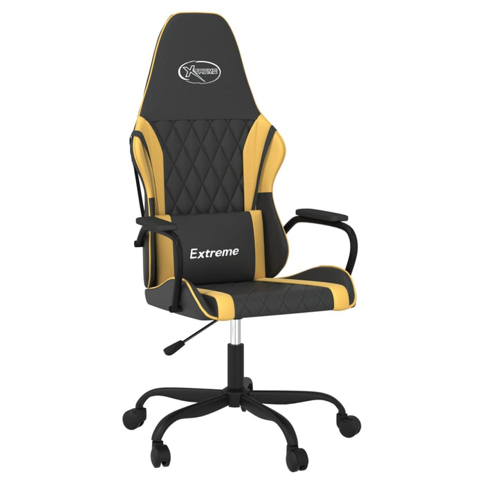 Scaun de gaming de masaj, negru și auriu, piele ecologică - WALTI WALTI