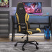 Scaun de gaming de masaj, negru și auriu, piele ecologică - WALTI WALTI