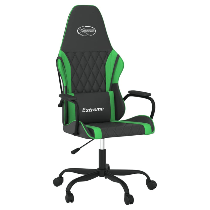 Scaun de gaming de masaj, negru și verde, piele ecologică - WALTI WALTI