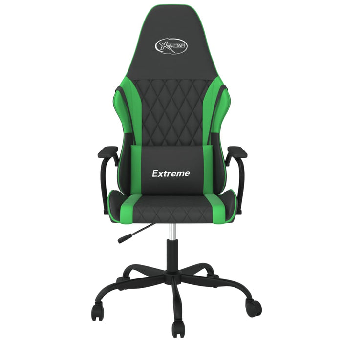 Scaun de gaming de masaj, negru și verde, piele ecologică - WALTI WALTI