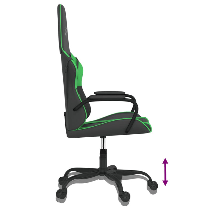 Scaun de gaming de masaj, negru și verde, piele ecologică - WALTI WALTI