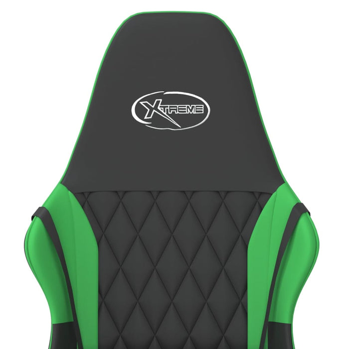 Scaun de gaming de masaj, negru și verde, piele ecologică - WALTI WALTI