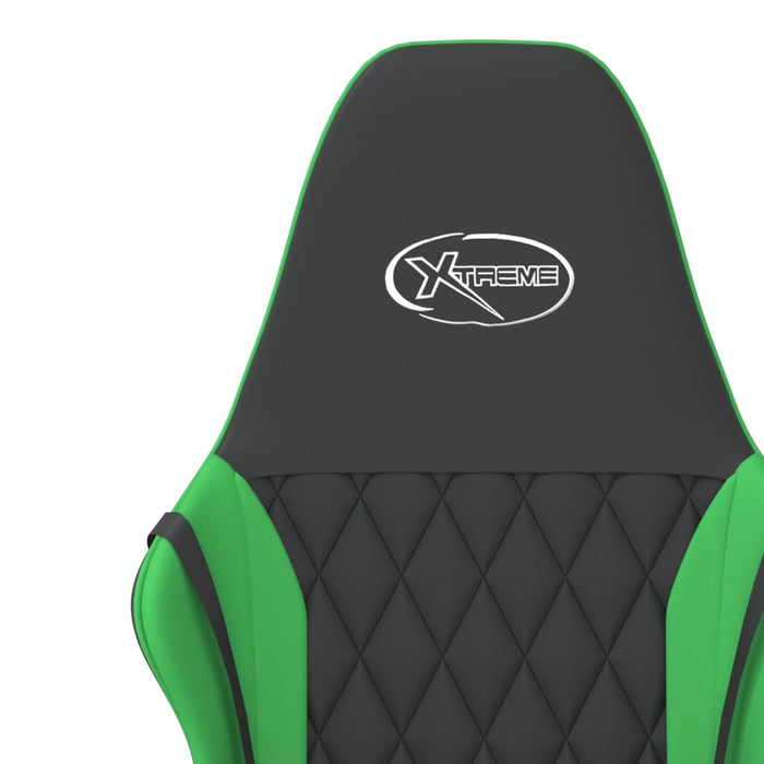 Scaun de gaming de masaj, negru și verde, piele ecologică - WALTI WALTI