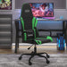 Scaun de gaming de masaj, negru și verde, piele ecologică - WALTI WALTI