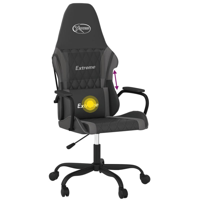Scaun de gaming de masaj, negru și gri, piele ecologică - WALTI WALTI