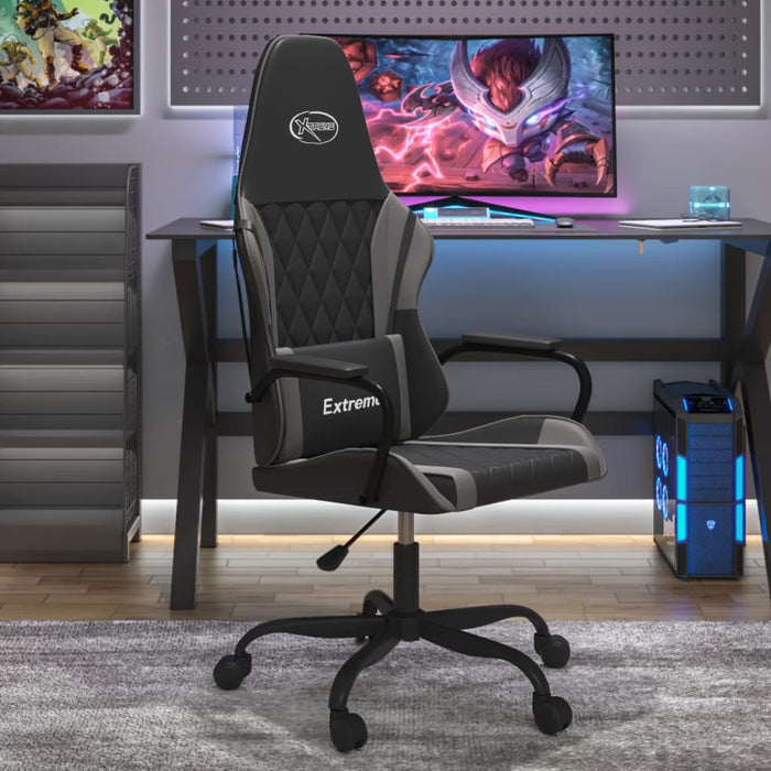 Scaun de gaming de masaj, negru și gri, piele ecologică - WALTI WALTI