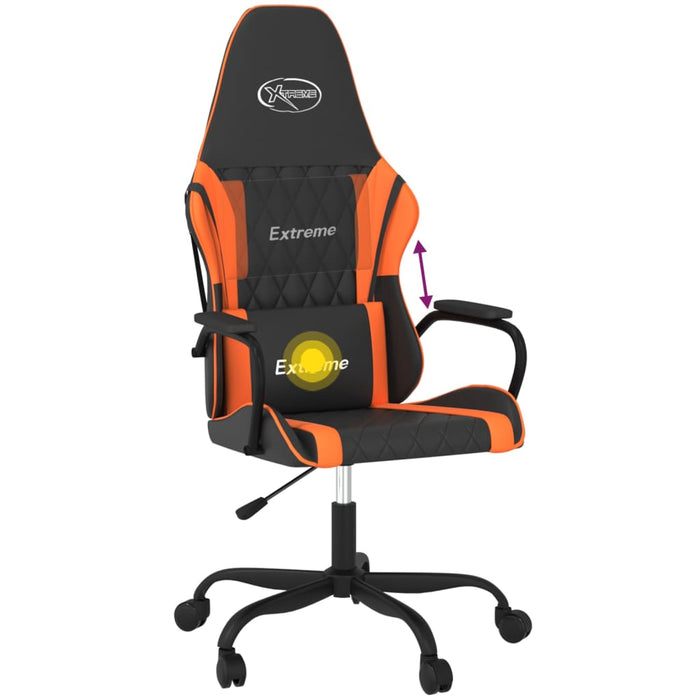 Scaun de gaming de masaj, negru și portocaliu, piele ecologică - WALTI WALTI