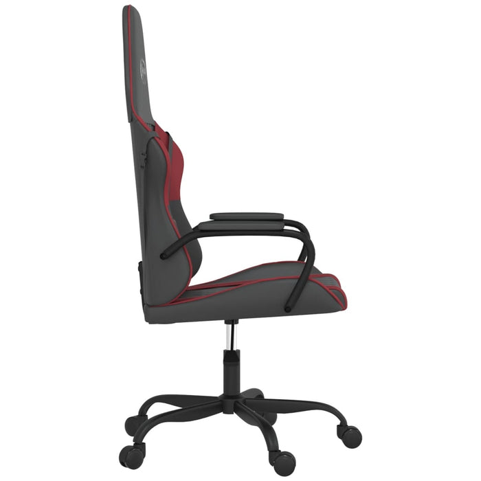 Scaun de gaming de masaj, negru și roșu vin, piele ecologică - WALTI WALTI