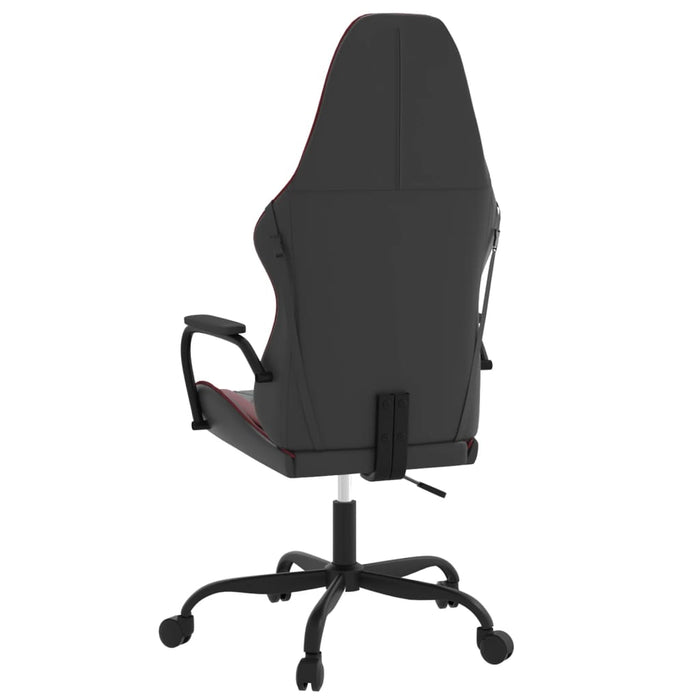 Scaun de gaming de masaj, negru și roșu vin, piele ecologică - WALTI WALTI