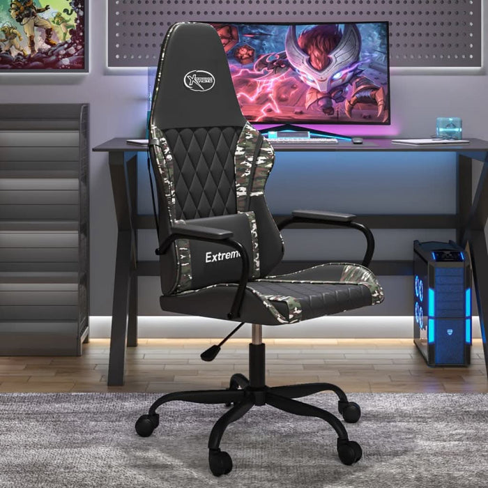 Scaun de gaming de masaj, negru și camuflaj, piele ecologică - WALTI WALTI