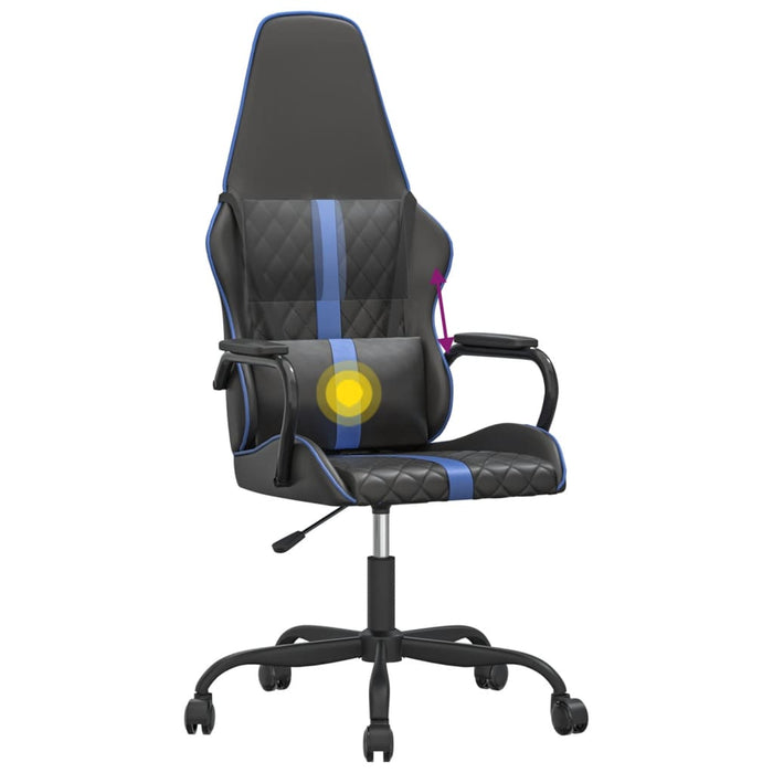 Scaun de gaming de masaj, negru și albastru, piele ecologică - WALTI WALTI