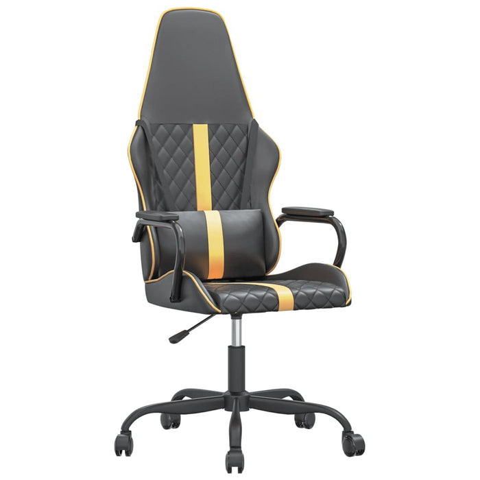 Scaun de gaming de masaj, negru și auriu, piele ecologică - WALTI WALTI