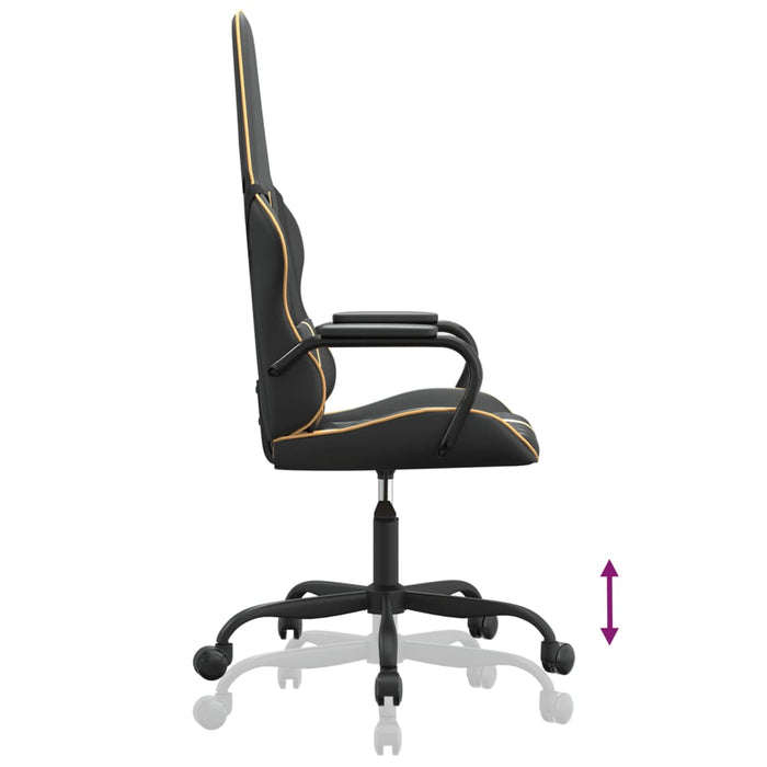 Scaun de gaming de masaj, negru și auriu, piele ecologică - WALTI WALTI