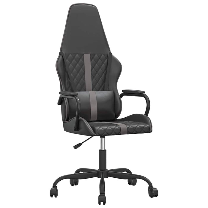 Scaun de gaming de masaj, negru și gri, piele ecologică WALTI